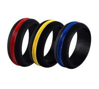 Abaodam 3 Stück Teiliges Silikon Paarring Langlebige Elegante Schmuckringe für Damen und Herren Verstellbare Freundschafts Verlobungsringe Kratzfest für Alltag und Besondere Anlässe