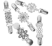 Abaodam 5 Stück pack Retro Kragenclips aus Legierung für Pullover Schals Strickjacken Vintage Broschen für Damen Mädchen Vielseitige Verschlüsse mit Blumenmuster