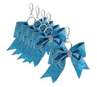 Abaodam 5 Stück Pack Strass Schleifen Schlüsselanhänger für Damen Modische Taschenanhänger mit Cheerleader Design Funkelnde Schlüsselringe für Handtasche Auto und Reise