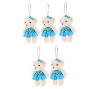 Abaodam 5 Stück Teiliges Mini Kuscheltier mit Hängenden Ketten Tragbare Kleine Bär-anhänger Gefüllte Plüschbären für Schlüsselanhänger Taschen Hochzeitsdekoration