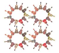 Abaodam 50 Stück Gitarrenförmige Holzknöpfe Formstabil und Bruchfest Kleine Bastelknöpfe für Kleidung Jacken und Selbstgemacht Nähprojekte