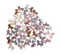 Abaodam 50 Stück Holzknöpfe Pferd Design Bunte Selbstgemacht Nähknöpfe für Kleidung Pullover Basteln Leicht und Vielseitig