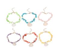 Abaodam 6 Stück Boho Fußkettchen Damen Verstellbare Muschel Perlen Fußkette Natürliche Stein Strand Schmuck Leichtes Bohemian Armband für Sommer Urlaub und Alltag