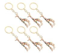 Abaodam 6 Stück Kreativer Schlüsselanhänger Giraffe aus Legierung mit Sicherem Haken und Leichtem Design für Taschen und Geldbörsen bei Geburtstagsfeiern
