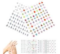 Abaodam 7 Stück Selbstklebendes Strassstein für Gesicht mit Glitzeraufklebern Mehrfarbig Wiederverwendbar Gesichtsdeko für Festival Halloween Party