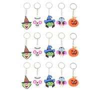 Abaodam 90 Stück Halloween Schlüsselanhänger aus Pvc mit Niedlichem Cartoon Kürbis Motiv Dekorativ für Haus und Autoschlüssel als Kleines Geschenk und Partyaccessoire