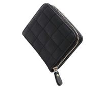 Abaodam Bestickter Quadratischer Münzbeutel aus PU Leder Kleiner Geldbörse für Damen und Studenten Kleine Schwarze Handtasche mit Kartenfach und Feiner Verarbeitung