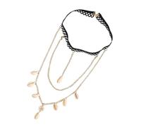 Abaodam Boho Alloy Beinkette mit Muschelanhänger Elastische Mehrlagige Oberschenkelkette für Damen Modischer Körperschmuck für Strand Festival und Alltag Vielseitiges Accessoire und