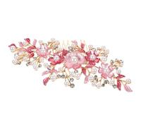 Abaodam Braut Haarkamm 6.1 Zoll mit Perlen und Dekorativen Blumen für Damen Hochzeitsfrisuren Haarschmuck für Hochzeit und Festliche Events