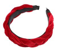 Abaodam Breiter Geflochtener Haarreif Damen Weinrot Samt Stirnband Flanell Kopfband Haarschmuck Alltag Party