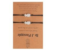 Abaodam Dekoratives Legierungs Armband 2 Stück Verstellbar Schwarz Kreatives Gestricktes Handgelenkschmuck Geschenk zum Schulabschluss für Frauen