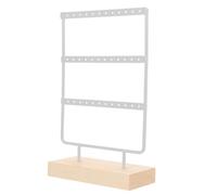 Abaodam Dreischichtiger Ohrringständer aus Metall Weiß Schmuckhalter für Ohrringe und Schmuckaufbewahrung Dekorativer Organizer für Schminktisch