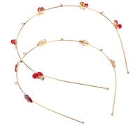 Abaodam Erdbeer Haarschmuck 2stücke Stirnbänder aus Legierung Stabile und Tragbare Haaraccessoires für Hochzeiten und Partys Süßer Kirsch Stil für Damen
