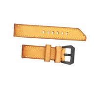 Abaodam Gelbes Uhrenarmband aus Flexiblem Rindsleder 20mm - Verstellbares Schweißresistentes Armband für Herren und Damen mit Retro Design Komfortabel für Alltag Sport und Reisen