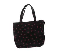 Abaodam Große Tote Bag mit Reißverschluss Damen Schultertasche Lässige Einkaufstasche aus Robustem Stoff Leicht und Geräumig für Alltag Schule und Shopping Modischer Schwarzer Canvas