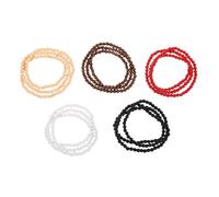 Abaodam Holzperlenkette 8mm Rund 5 Stück Halsketten aus Naturholz Rustikale Stammeskette für Damen und Herren Afrikanischer Hip Hop Schmuck für Alltag und Party