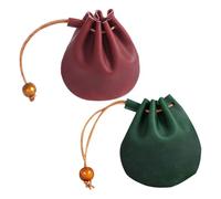 Abaodam Kleiner Geldbörse aus Pu im Vintage Design Kleiner Münzbeutel mit Kordelzug Leichter Kleingeldhalter für Damen und Herren Kompakte Reise Organizer Tasche