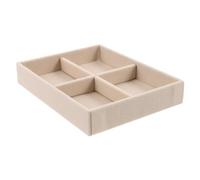 Abaodam Kleines mit Transparentem Deckel Eleganter Samt mit 4 Fächern Schmucktablett Schmuck Organizer Platzsparend für Ohrringe und Armbänder im Schminktisch