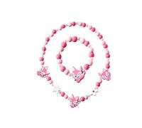 Abaodam Kreatives Armband Halsketten Satz für Bunten Tierformen aus Kunststoff in Rosa Stylisches Schmuckset zum Basteln für Mädchen