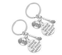 Abaodam Mikrofon Schlüsselanhänger 2 Stück Musikalische Mikrofon Tastendekoration Langlebiges Material Geschenkidee für und Popmusik Liebhaber