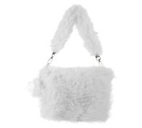 Abaodam Modische Plüschige Kleine Quadratische Umhängetasche mit Abnehmbarem Schultergurt Reißverschlusstasche Damenfreundlich für Wintershopping und Vielseitigen Alltagseinsätzen