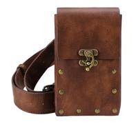 Abaodam Retro Braune Gürteltasche aus Leder Kleine Ledertasche für Outdoor Sport und Spaziergänge mit Ausreichend Stauraum