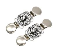 Abaodam Retro Strickjacken Clips 2 Stück aus Zinklegierung Schal und Pullover Festziehclips mit Blumenmuster für Damen Kleidungs und Kragenverschluss gegen Verrutschen