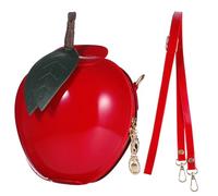 Abaodam Rote Umhängetasche Aus Pu Mit Apfelfrucht Design Verstellbarer Schultergurt Handliche Mädchen Schultertasche Für Freizeit Und Schule