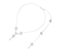 Abaodam Schlichte Silber Kristall Halskette Damen Rückenkette mit Elegantem Anhänger Brautschmuck Hochzeit Schmuckset