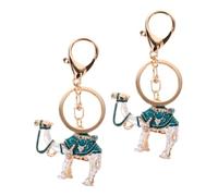 Abaodam Schlüsselanhänger Eleganter und Stilvoller Schlüsselring aus Zinklegierung 2 Stück Dekorativer Taschenanhänger mit Strass als Geschenk für Frauen