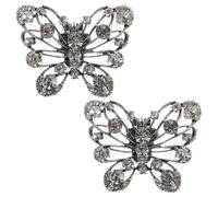 Abaodam Schmetterlings Strass Schuhclips Damen Hochzeit Abnehmbare Kristall Schuhschnallen Eleganter Brautschmuck für High Heels Passend 1 Paar
