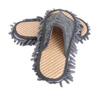Abaodam Sommer Hausschuhe für Damen und Herren mit Chenille und Strohmechanismus Leichte Indoor Pantoffeln zum Bodenreinigen im Haus 1 Paar Praktische Reinigungsschuhe