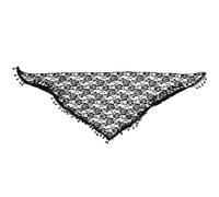 Abaodam Spitzenschal Dreieckiger Fransenschal aus Zartem Spitzenmaterial Leichter Mantilla Schleier mit Quasten Schwarzer Modischer Kopftuch Schal für Freizeit und Festliche Anlässe