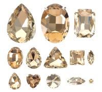 Abaodam Strasssteine zum Aufnähen 50 Stück Glas Kristall für Hochzeit und Feiern Selbstgemacht Zubehör Kleidung und Handyhüllen Rauchgelb Kristallgelb