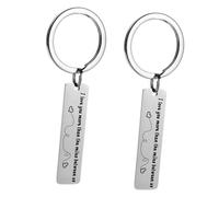 Abaodam Valentinstag Paar Schlüsselanhänger aus Edelstahl Kreative Gravur „I Love You More Than The Miles“ Rostfrei Glatte Oberfläche Geschenk für Freundin und Freund