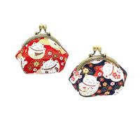 Abaodam Vintage Geldbörse 2 Stück mit Glückskatze Motiv Kleine Retro Geldbörse aus Langlebigem Material Multifunktionale Münz und Kartenbörse für Alltag Reisen und Shopping