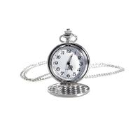Abaodam Vintage Taschenuhr aus Metall mit Kette, Silber, Unisex, Edel