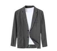 ABARTY Herren Blazer, Legerer Sportmantel Aus Baumwolle Und Leinen, Ungefüttert, Sommer Anzugjacke Mit 2 Knöpfen, Für Hochzeiten, Formelle Freizeit Oberbekleidung, Grau, XL