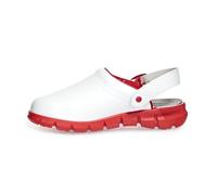 Abeba (7313) Clog Berufsschuhe Dynamic OB mit Aufdruck weiß/rot 48