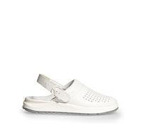 ABEBA 87020 - Unisex Schuhe - ACTIVE Clog SRC - Perforiertes Design - EU 43 - Weiß - Futtermaterial: Stoff - Mit Schnallenverschluss