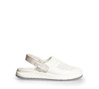 ABEBA 877020 - Unisex Schuhe - ACTIVE Clog SRC - Perforiertes Design - EU 47 - Weiß - Futtermaterial: Stoff - Mit Schnallenverschluss