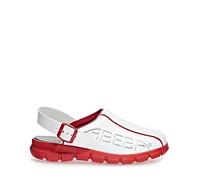 Abeba Berufsschuh-Clog Herren 7313 tools, Weiß Blau mit Aufdruck, 36 EU