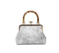 Abend-Clutch for Damen, Satin, chinesischer Stil, bedruckt, Kiss Lock, Umhängetaschen mit Kettenriemen, Handtasche for Reisen, Einkaufen, Arbeit, Dating (blau)