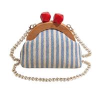 Abend-Clutch, gestreift, klein, niedlich, trendig, Perlenkette | Hochzeits-Clutch mit Perlenkette für Braut, Abschlussball, Cocktail-Party, Arbeitsalltag, Abendessen, Ausgehen