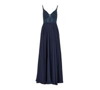 Abendkleid aus Materialmix Blau 42