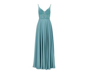 Abendkleid aus Materialmix Blau 38