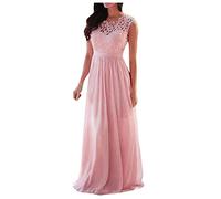 Abendkleid Damen - Elegante Gästekleider Spitze Hochzeit Braut Brautjungfernkleid Frauen Applikation Koralle Kleid für Frauen Jacke für Kleid, B-Rosa, Large