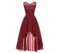 Abendkleid Damen Lang A Linie Abendkleider Elegant Für Hochzeit Kleider Vorne Kurz Hinten Lang Brautjungfernkleid Spitze Cocktailkleid Damen Hochzeitsgast Partykleid Frauen Elegante Ballkleid
