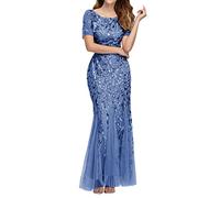 Abendkleid Damen Lang Abendkleid Damen 1920er Jahre Great Gatsby Kleid Damen Hochzeitskleid mit Pailletten Quaste Partykleid V-Ausschnitt Ärmellos Gatsby Abendkleid Festlich Ballkleid mit Quaste