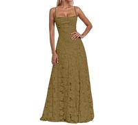 Abendkleid Damen Lang, Brautjungfernkleider mit Floralem Jacquard, Lange Kleider für Hochzeit, Elegantes Spaghettiträger Ballkleid, Langes Kleid für Hochzeitsgast, Abschlusskleid Abiball